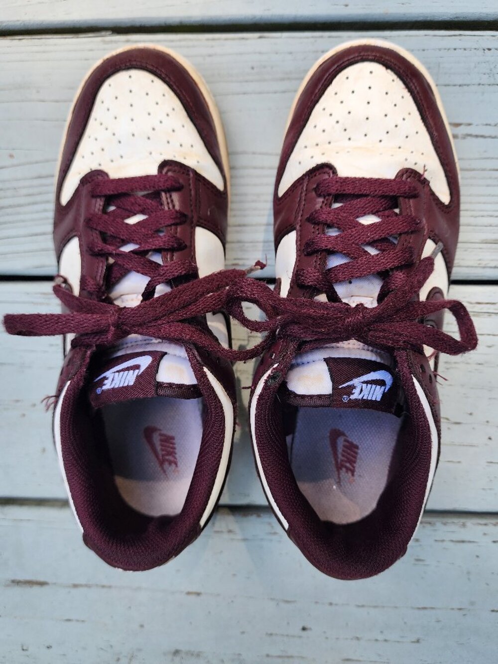 Nike Dunk Low Burgundy Crush White Gum Sneakers 7Y / Women 8.5